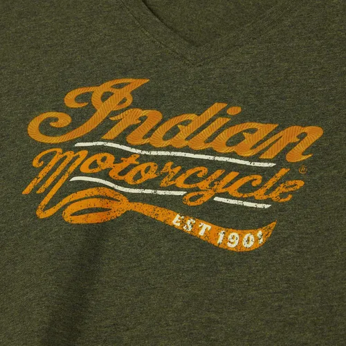 Vista 3 de Indian Motorcycle Camiseta de mujer con estampado bordado mixto, caqui
