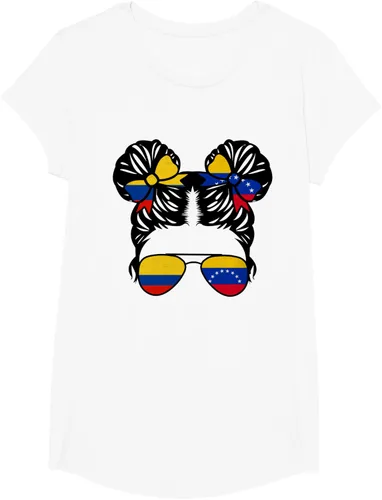 Vista 23 de Camiseta Half Colombian Half Venezolan Girl Colombia Kids Heritage, Gris
