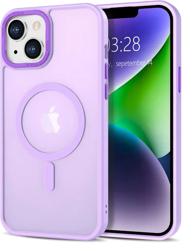 Vista 264 de Anuck - Funda magnética para iPhone 11 compatible con MagSafe, carcasa trasera mate translúcida dura, borde de TPU, delgada, resistente a impactos