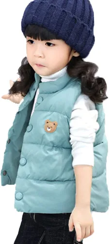 Vista 2 de LANBAOSI Chaleco de invierno lindo de cuello alto para bebés y niñas y niños