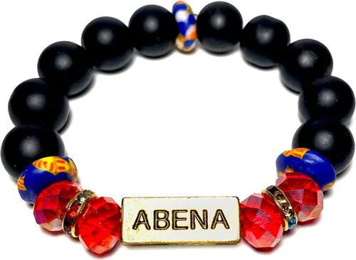 Vista 18 de Pulseras africanas tradicionales con nombre nacido en el día para mujeres de Ghana, materiales naturales, ajuste cómodo y holgado