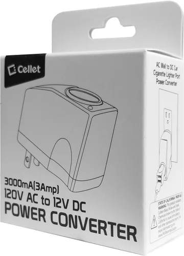 Vista 9 de Cellet Adaptador de CA a CC, convertidor de corriente de 120 V/110 V a 12 V CA/CC, enchufe para encendedor de cigarrillos de automóvil