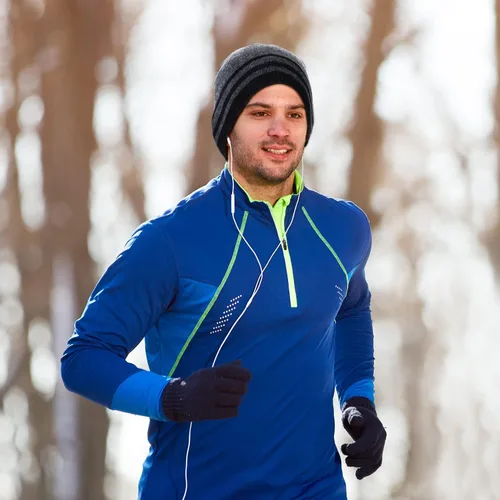 Vista 5 de Gorro de invierno para hombre, bufanda de punto cálida y guantes de pantalla táctil, 3 piezas