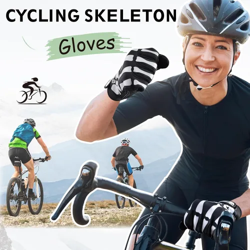 Vista 5 de TRIWONDER Guantes de esqueleto, guantes de ciclismo, guantes de calavera para hombres, mujeres, niños, para bicicleta, motocicletas, deportes