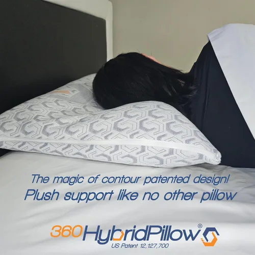 Vista 3 de 360 Hybrid Pillow® – Almohada Cervical para Alivio del Dolor Ergonómica y Ajustable para Dormir de Espalda, de Lado, de Barriga, Rollo de Cuello