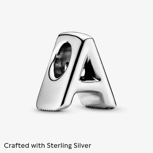 Vista 3 de Pandora Jewelry Letter Alphabet Charm - Beautiful Charm Letter for Pandora Charm Bracelets - Silver