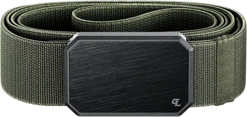 Vista 29 de Groove Life - Cinturón de nailon elástico para hombre con hebilla magnética de aluminio