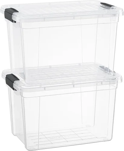 Vista 152 de Superio - Contenedores de almacenamiento de plástico transparente de 1.27 cuartos de galón con tapas, contenedores organizadores apilables, cajas
