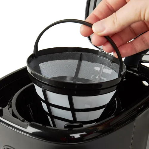 Vista 8 de Máquina de Café Haden, Cafetera de Goteo Programable de 12 Tazas con Función de Apagado Automático y Filtro de Agua Reutilizable Lavable, Negro