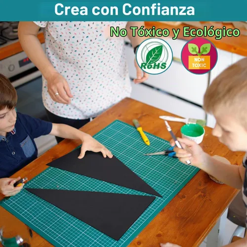 Vista 4 de Rollo de Espuma EVA - Hojas de Espuma EVA para Manualidades, Vestuario de Cosplay, Proyectos DIY - 2mm de Grosor, 51"x13.8" Negro