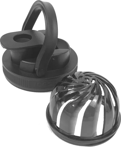 Vista 3 de Ice Shaker Botella agitadora de 26 onzas, botella de agua de acero inoxidable y mezclador de proteínas, negro + accesorio infusor de frutas