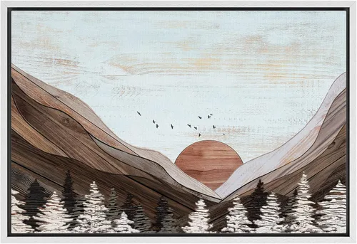 Vista 15 de IDEA4WALL Lienzo enmarcado para pared, decoración occidental, collage de polígonos de diamantes, paneles geométricos abstractos de madera, arte