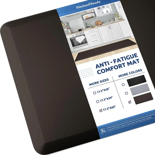 Vista 33 de KitchenClouds Alfombra de Cocina Acolchada Anti Fatiga 17.3"x28" Impermeable, Antideslizante, Alfombras de Pie y Comodidad para Escritorio/Piso