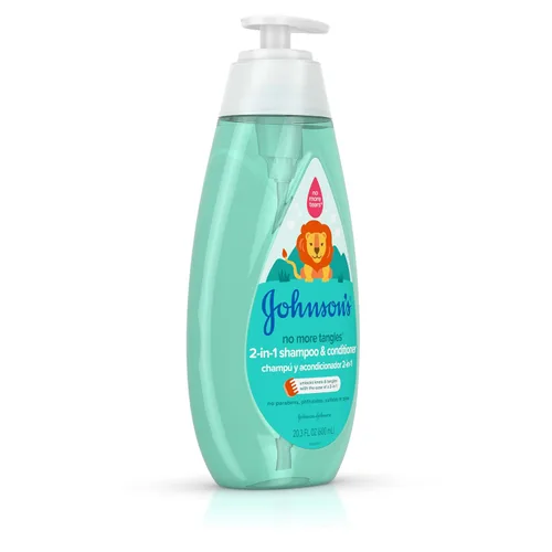 Vista 6 de Johnson's Kids Sin Más Enredos Champú y Acondicionador Desenredante 2 en 1 para Niños y Pequeños, Suave y Sin Más Lágrimas, Hipoalergénico y Libre