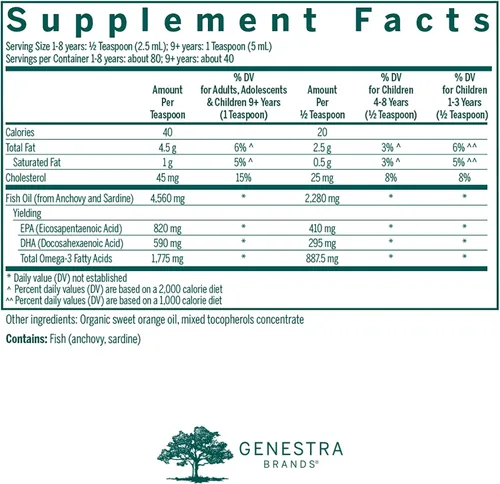 Vista 2 de Genestra Brands Super EFA Liquid Apoya la salud cardiovascular y el desarrollo del cerebro, los ojos y los nervios en los niños* 6.8 onzas