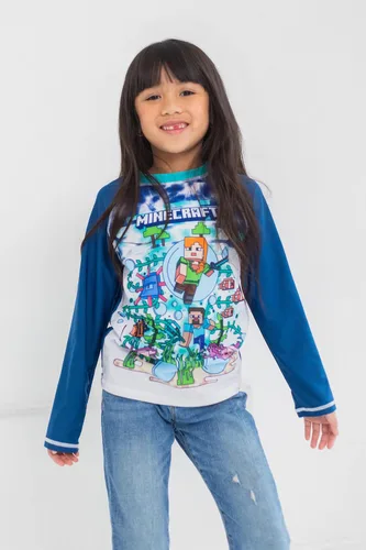 Vista 2 de Minecraft Camiseta de natación de manga larga raglán para cosplay