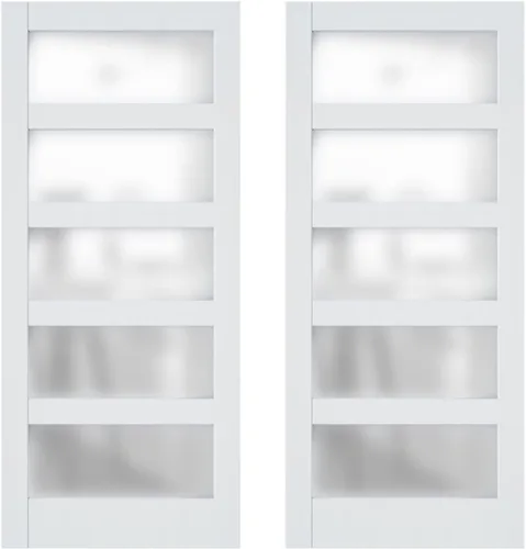 Vista 14 de Puerta corrediza de vidrio de 30 x 84 pulgadas, losas resistentes para puerta de granero, requiere montaje, puertas de granero para el hogar, 5