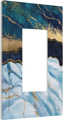 Vista 101 de Abstracto de Lujo Azul Dorado con Brillo de Mármol 1 Gang Cubiertas de Tomacorrientes Dúplex Decorativas Cubiertas de Interruptores de Luz