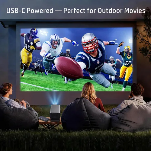 Vista 10 de HP Proyector FHD portátil MC475, aplicación oficial de Netflix, WiFi, Bluetooth, lente de corto alcance, soporte 4K, enfoque automático y Keystone