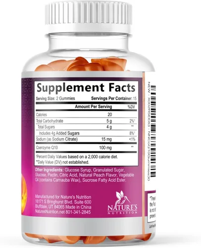 Vista 9 de CoQ10 - Gomitas Coenzima Q10 100 mg por porción, 3 veces de fuerza, alta absorción, suplementos antioxidantes para apoyo a la salud cardíaca