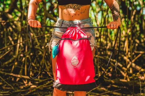 Vista 8 de Skog Å Kust GymSak - Bolsa de cincha con cordón 2 en 1 con bolsa seca impermeable extraíble