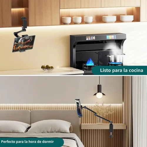 Vista 7 de Soporte para tableta con rotación de 360°, abrazadera de brazo ajustable