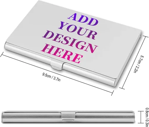 Vista 3 de 1-100 tarjeteros de aluminio personalizados para hombres, diseño de tu logotipo, nombre, foto, tarjeta de visita protectora de gran capacidad