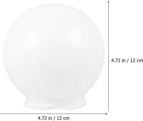 Vista 7 de 2 unids acrílico lámpara poste globo con cuello blanco lámpara sombra redonda de plástico globo de luz apertura cuello ventilador techo cubiertas