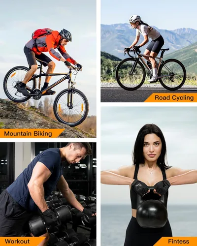Vista 6 de ATERCEL Guantes de ciclismo para hombre, para ciclismo, entrenamiento, gimnasio, entrenamiento, levantamiento de pesas, al aire libre, motocross
