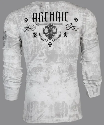 Vista 4 de Archaic by Affliction - Camisa térmica de manga larga para hombre, Blanco