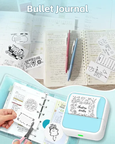 Vista 3 de Impresora de calcomanías Printpods Mini impresora con calcomanías, cápsula de impresión, impresora sin tinta Bluetooth, fabricante de calcomanías