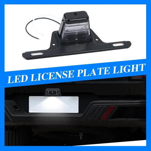 Vista 3 de Jsorum - Luz LED negra para matrícula, resistente al agua, 12 V CC, soporte de placa con luz, accesorios de automóvil, lámpara sumergible universal