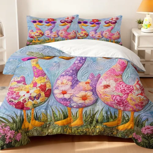 Vista 13 de Juego de funda de edredón de oso lindo tamaño individual, 3 piezas, ropa de cama suave y neutra calmante y acogedora, juego de funda de edredón
