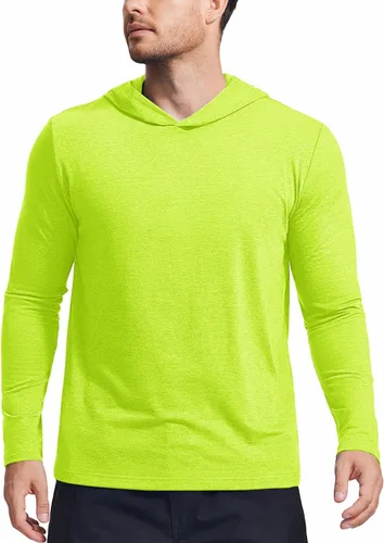 Vista 21 de PINSPARK Sudaderas ligeras con capucha tipo pullover para hombres, manga larga, sudadera con capucha para golf, gimnasio, entrenamiento, sudadera
