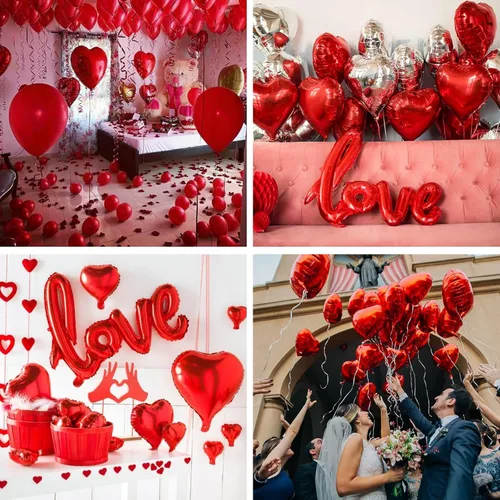 Vista 5 de PartyWoo Globos de San Valentín, globos de corazón para decoraciones del día de San Valentín, decoraciones de San Valentín, decoración de San