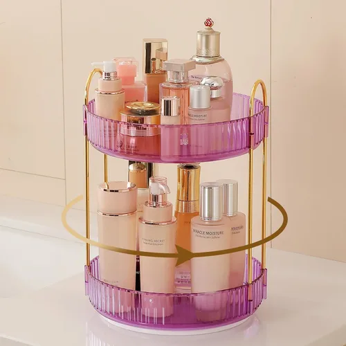 Vista 30 de Aveniee Organizador de maquillaje giratorio de 360 grados para tocador, organizadores de baño mejorados para perfume y cuidado de la piel