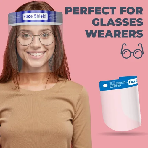Vista 8 de Medical Nation Protector Facial 10 Unidades Protectores Faciales de Plástico Transparente para Mujeres, Hombres y Niños, Antiempañamiento