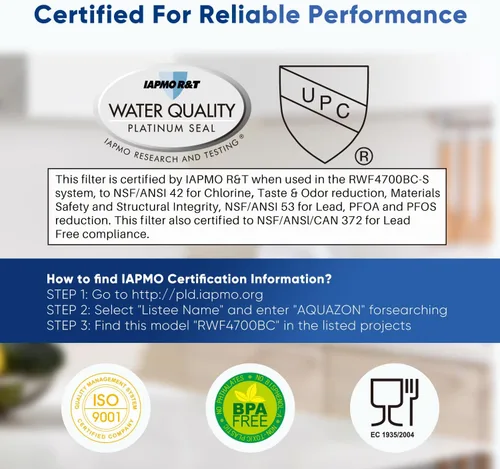 Vista 2 de PUREPLUS ADQ747935 Certificado NSF 53&42 Repuesto para LT1000P LT1000 Kenmore Elite 9980 LT1000PC, MDJ64844601 ADQ74793501, LMXS28626S, LFXS26973S