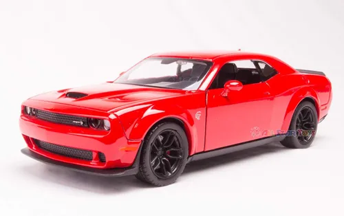 Vista 3 de Dodge Challenger SRT Hellcat Widebody Red 1/24 modelo fundido a presión 2018 por Motormax 79350