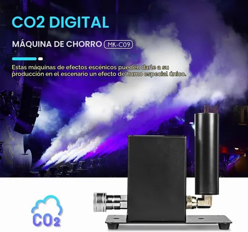 Vista 6 de MOKA SFX Máquina de chorro de CO2 con manguera de 20 pies DMX 512 Control Cañón de CO2 Máquina de niebla Efectos de escenario profesional