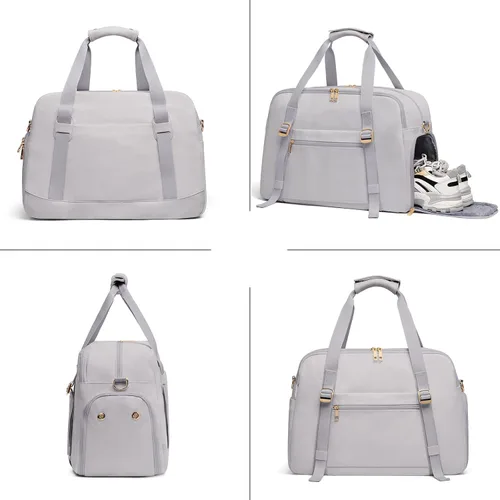 Vista 3 de Bolsa deportiva de gimnasio para mujer, bolsas de entrenamiento deportivas con compartimento para zapatos y bolsillo húmedo, pequeñas bolsas