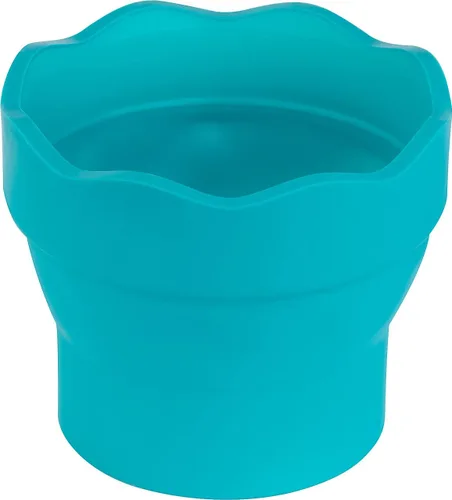 Vista 7 de Faber-Castell Clic & Go - Taza de agua de pintura portátil con soporte para cepillo, turquesa, limpiador de pinceles de pintura plegable, taza