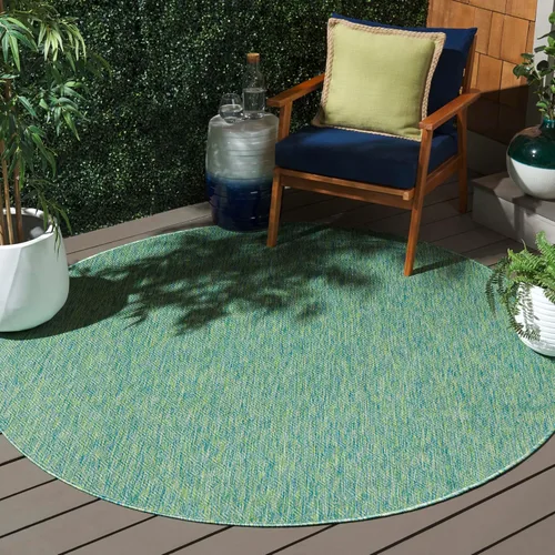 Vista 70 de SAFAVIEH Alfombra Lavable para Exteriores Colección Courtyard - 2'3" x 5', Azul Aqua y Gris, No Desprende Pelusa y Fácil Limpieza, Ideal para Patio