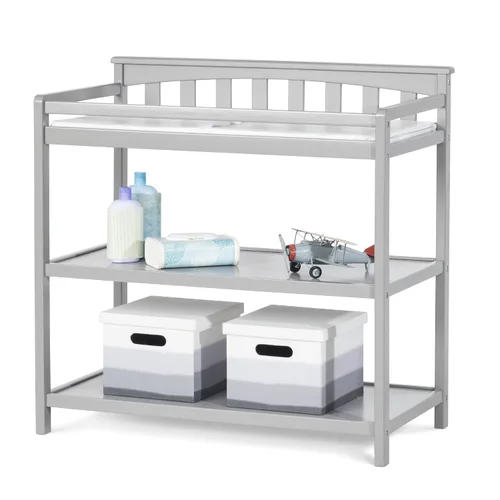 Vista 2 de Child Craft Cambiador de mesa plana con almohadilla, gris frío Gris oscuro