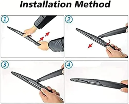Vista 6 de Car rear windshield wiper kit For Nissan X-Trail T32 2014 2015 2016 2017 2016 2015 12" Back wiper blade washer