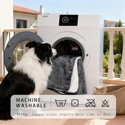 Vista 5 de Smiry Manta de cama impermeable para perro, manta a prueba de fugas para cama y sofá, reversible, de forro polar sherpa, funda protectora de muebles