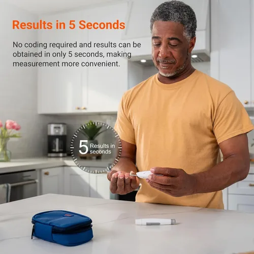 Vista 10 de Kit de monitorización de glucosa inalámbrico inteligente iHealth Gluco+ con aplicación gratuita, 100 tiras de glucómetro, 100 lancetas, 1 monitor