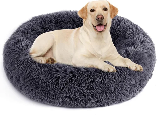 Vista 16 de NOYAL Cama Calmante en Forma de Rosquilla para Perros Pequeños a Medianos y Gatos - Cama de Mascotas de Felpa Sintética Anti-Ansiedad con Funda