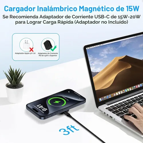 Vista 3 de Para Samsung Cargador Inalámbrico Almohadilla de Carga Rápida Android Magnética Magsafe Estación de Cargador Inalámbrico para Samsung Galaxy S26
