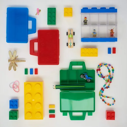 Vista 6 de Room Copenhagen, LEGO Mini Box - 1.8 x 1.8 x 1.7 pulgadas - Ladrillo 4, azul brillante